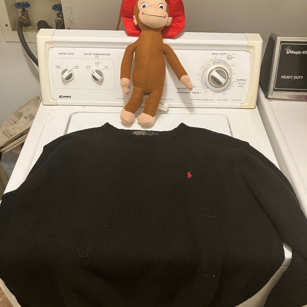 Vintage Y2K Ralph Lauren Red Label Cable Knit Crew Neck Cotton Preppy Sweater Lg